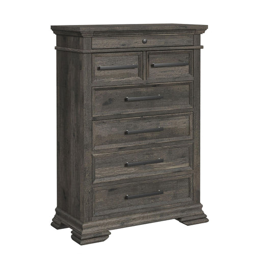 Park Ridge - 6-Drawer Chest - Charcoal – Accent Chests by Elements International at Furniture Wholesale Plus , Nashville furniture store