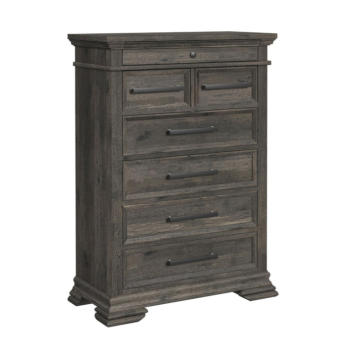 Park Ridge - 6-Drawer Chest - Charcoal – Accent Chests by Elements International at Furniture Wholesale Plus , Nashville furniture store