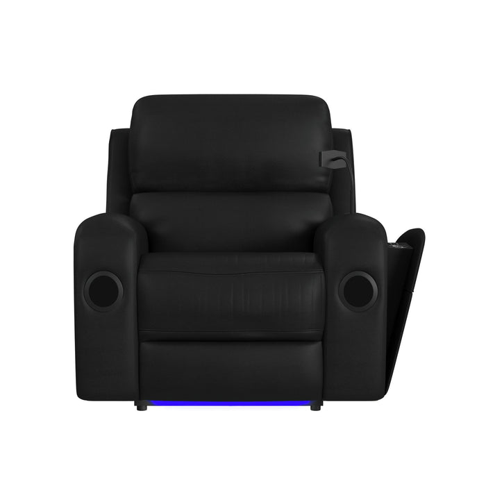 Euphora - P3 Power Glider Recliner With Heat Massage, Music, Ipad Holder With Wireless Charger, USB - Black – Glider Chairs by Elements International at Furniture Wholesale Plus , Nashville furniture store