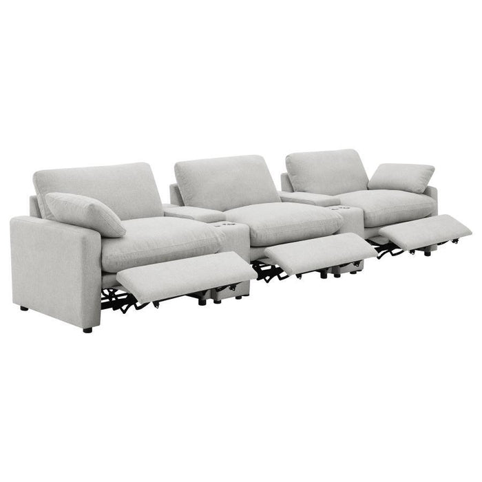 Collins - 5-Piece Power Reclining Home Theater Seating – Reclining Sectionals by Coaster Fine Furniture at Furniture Wholesale Plus , Nashville furniture store