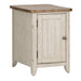 Farmhouse Reimagined - Door Chair Side Table With Charging Station - Antique White / Chestnut Tops – Chair Side Tables by Liberty Furniture at Furniture Wholesale Plus , Nashville furniture store