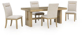 Lasinger - 5 Pc. - Dining Table And 4 Upholstered Side Chairs - Light Brown – 5 Piece Dining Room Sets by Signature Design by Ashley® at Furniture Wholesale Plus , Nashville furniture store