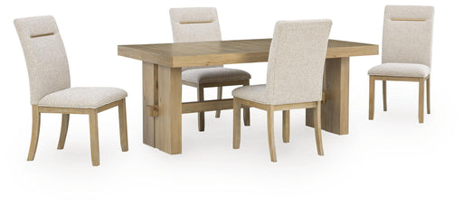 Lasinger - 5 Pc. - Dining Table And 4 Upholstered Side Chairs - Light Brown – 5 Piece Dining Room Sets by Signature Design by Ashley® at Furniture Wholesale Plus , Nashville furniture store