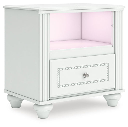 Kozlani - One Drawer Night Stand - White – Nightstands w/ Charging Stations by Signature Design by Ashley® at Furniture Wholesale Plus , Nashville furniture store