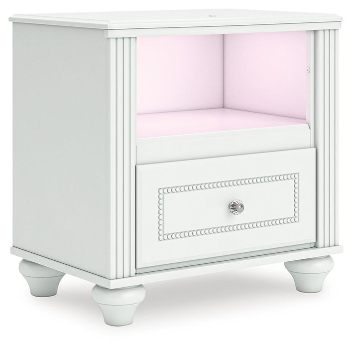 Kozlani - One Drawer Night Stand - White – Nightstands w/ Charging Stations by Signature Design by Ashley® at Furniture Wholesale Plus , Nashville furniture store