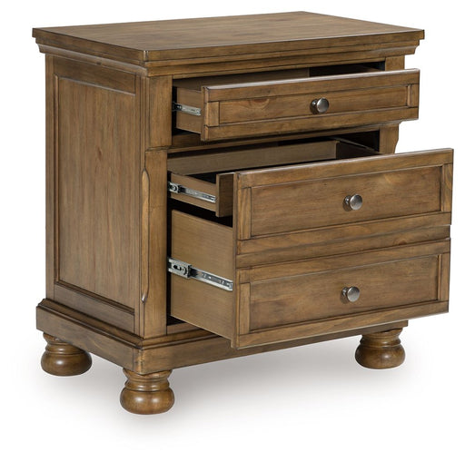 Feddinger - Two Drawer Night Stand - Medium Brown – Accent Nightstands by Signature Design by Ashley® at Furniture Wholesale Plus , Nashville furniture store