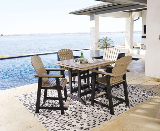 Fairen Trail - 5 Pc. - Counter Dining Set - Black / Driftwood – 5 Piece Outdoor Sets by Signature Design by Ashley® at Furniture Wholesale Plus , Nashville furniture store