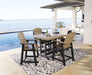 Fairen Trail - 5 Pc. - Counter Dining Set - Black / Driftwood – 5 Piece Outdoor Sets by Signature Design by Ashley® at Furniture Wholesale Plus , Nashville furniture store