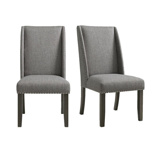 Everdeen - Side Chair With Gray Fabric and Nail Heads (Set of 2) - Charcoal – Chair Sets by Elements International at Furniture Wholesale Plus , Nashville furniture store