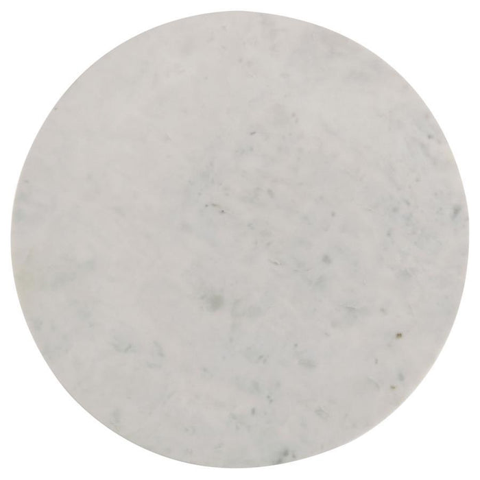 Astoria - Round Genuine Marble Side End Table - White – End Tables by Coaster Fine Furniture at Furniture Wholesale Plus , Nashville furniture store