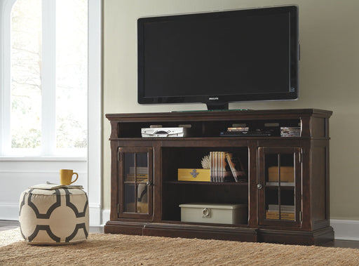Roddinton - Dark Brown - 2 Pc. - 74" TV Stand with Electric Infrared Fireplace Insert - Premium Fireplace TV Stands from Signature Design by Ashley® - Just $1408! Shop now at Furniture Wholesale Plus  We are the best furniture store in Nashville, Hendersonville, Goodlettsville, Madison, Antioch, Mount Juliet, Lebanon, Gallatin, Springfield, Murfreesboro, Franklin, Brentwood