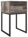 Neilsville - One Drawer Night Stand - Black / Gray – Accent Nightstands by Signature Design by Ashley® at Furniture Wholesale Plus , Nashville furniture store