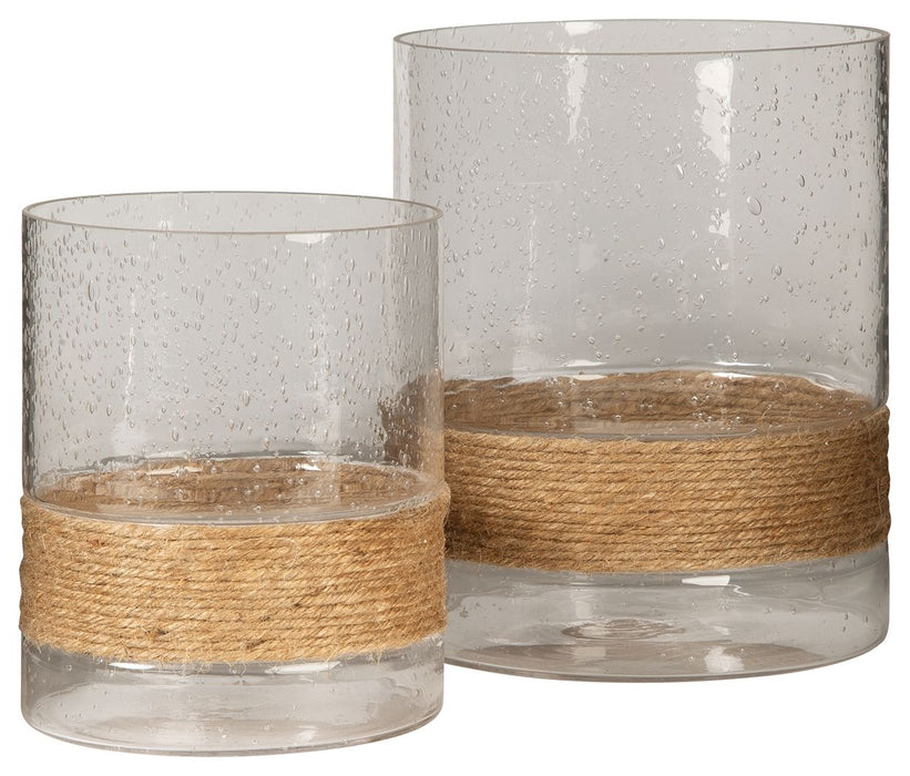 Eudocia - Clear - Candle Holder Set (Set of 2) - Premium Candles & Holders from Signature Design by Ashley® - Just $68! Shop now at Furniture Wholesale Plus  We are the best furniture store in Nashville, Hendersonville, Goodlettsville, Madison, Antioch, Mount Juliet, Lebanon, Gallatin, Springfield, Murfreesboro, Franklin, Brentwood