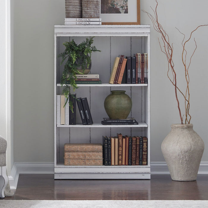 Magnolia Manor - 48" Bookcase - Antique White – Standard Bookcases by Liberty Furniture at Furniture Wholesale Plus , Nashville furniture store