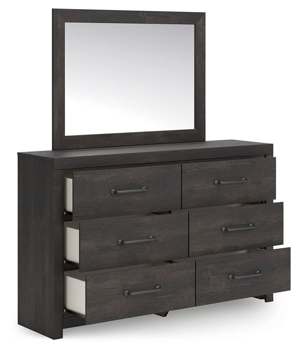 Hollivern - Dresser And Mirror - Dark Gray – Dresser & Mirror by Signature Design by Ashley® at Furniture Wholesale Plus , Nashville furniture store