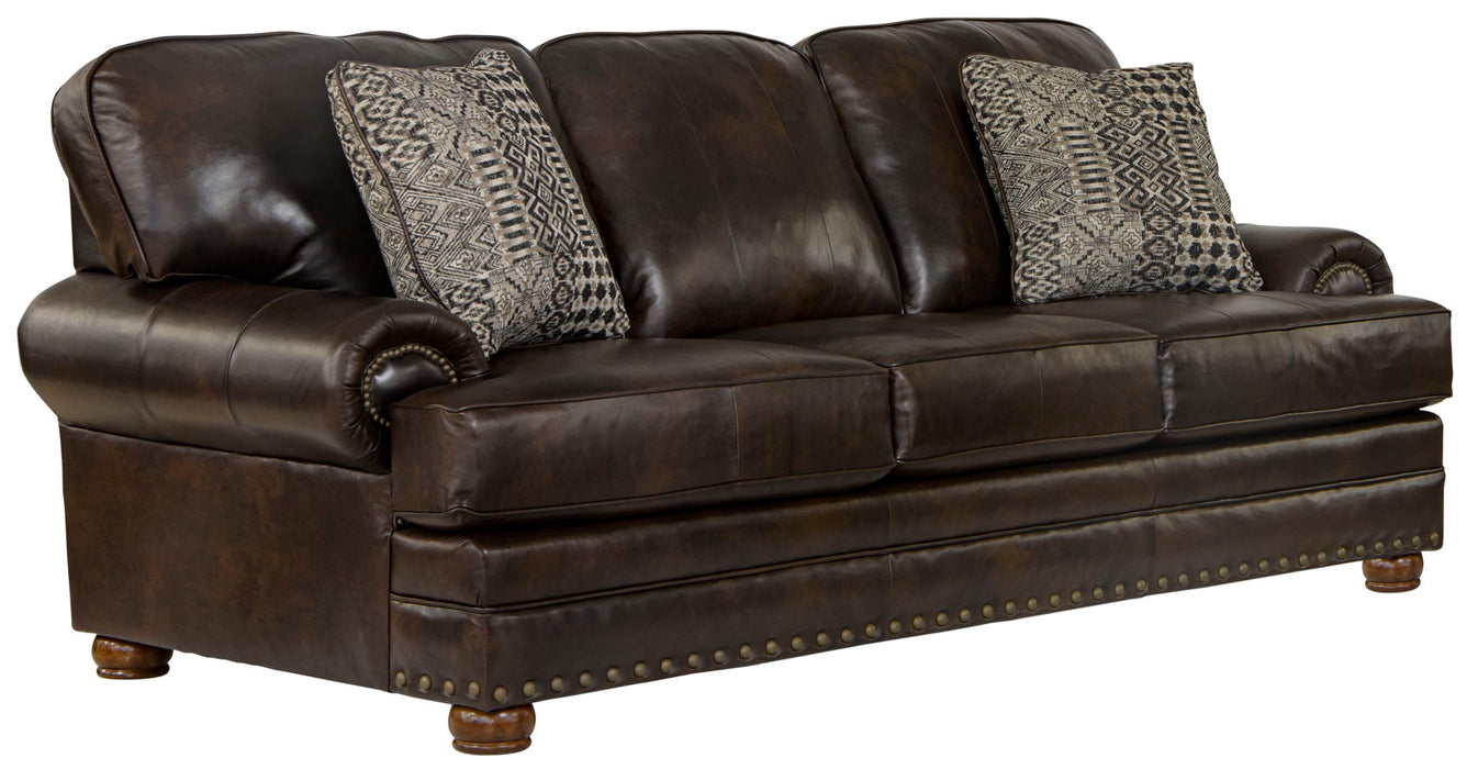 Roberto - Leather Sofa - Cocoa – Stationary Sofas by Jackson at Furniture Wholesale Plus , Nashville furniture store
