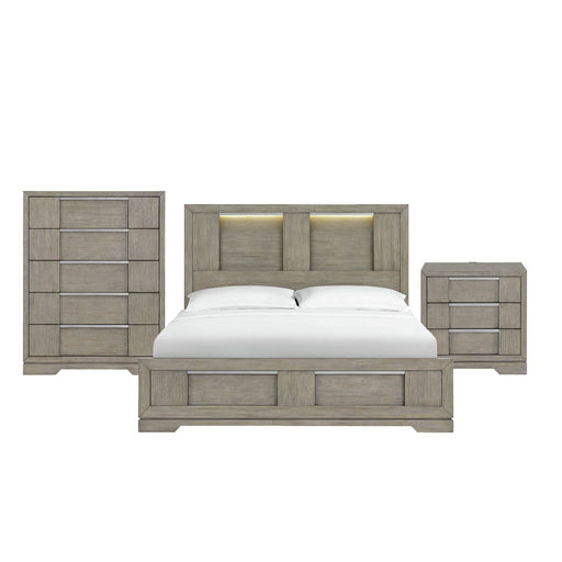 Kelis - Panel Bedroom Set With LED – 3 Piece Bedroom Sets by Elements International at Furniture Wholesale Plus , Nashville furniture store