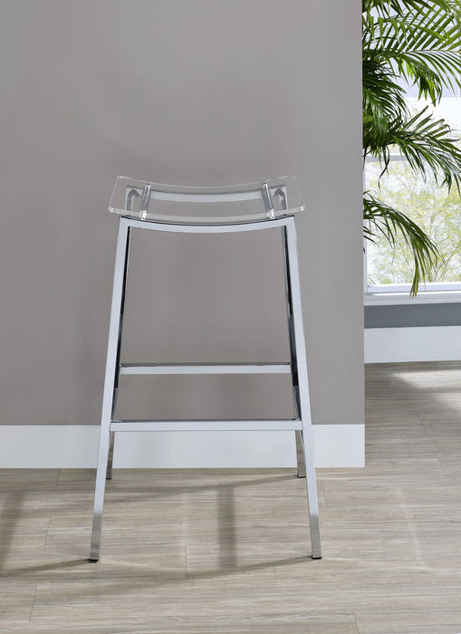 Zena - Backless Bar Stool (Set of 2) - Clear – Stool Sets by Steve Silver Furniture at Furniture Wholesale Plus , Nashville furniture store