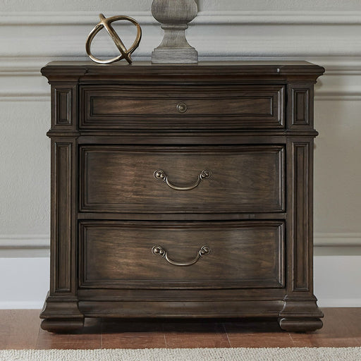 Providence Park - Bedside Chest With Charging Station - Chateau Brown – Bedside Chests by Liberty Furniture at Furniture Wholesale Plus , Nashville furniture store