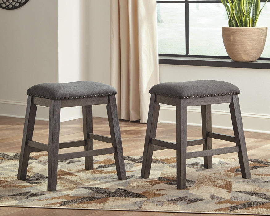 Caitbrook - Upholstered Stool (Set of 2) - Gray – Stool Sets by Signature Design by Ashley® at Furniture Wholesale Plus , Nashville furniture store