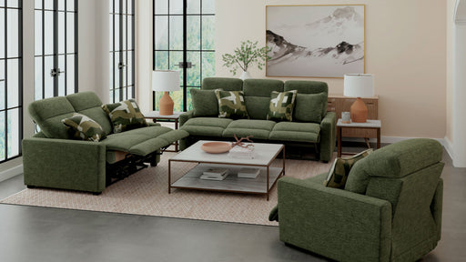 Ada - Power Adjustable Headrest Power Sofa With 3 Recliners - Moss – Reclining Sofas by Catnapper at Furniture Wholesale Plus , Nashville furniture store