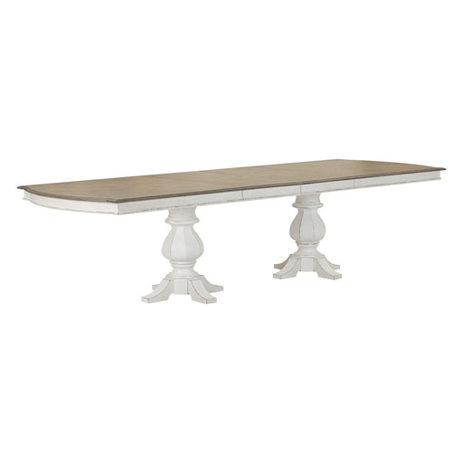 Magnolia Manor - Double Pedestal Table - Antique White – Dining Tables by Liberty Furniture at Furniture Wholesale Plus , Nashville furniture store