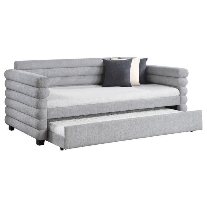 Patricia - Boucle Upholstered Day Bed With Trundle – Daybeds by CoasterEveryday at Furniture Wholesale Plus , Nashville furniture store