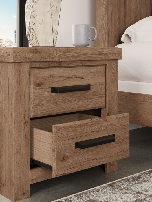 Oliandon - Two Drawer Night Stand - Light Brown – Nightstands w/ Charging Stations by Signature Design by Ashley® at Furniture Wholesale Plus , Nashville furniture store