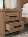 Oliandon - Two Drawer Night Stand - Light Brown – Nightstands w/ Charging Stations by Signature Design by Ashley® at Furniture Wholesale Plus , Nashville furniture store