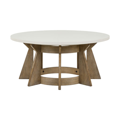 Berkley Square - Round Cocktail Table - Linen & Khaki – Cocktail Tables by Liberty Furniture at Furniture Wholesale Plus , Nashville furniture store