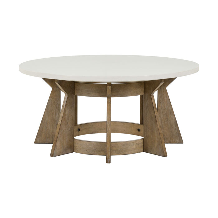 Berkley Square - Round Cocktail Table - Linen & Khaki – Cocktail Tables by Liberty Furniture at Furniture Wholesale Plus , Nashville furniture store