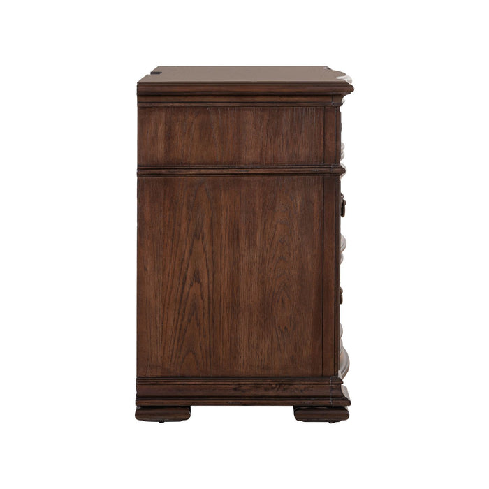 Providence Park - Bedside Chest With Charging Station - Chateau Brown – Bedside Chests by Liberty Furniture at Furniture Wholesale Plus , Nashville furniture store
