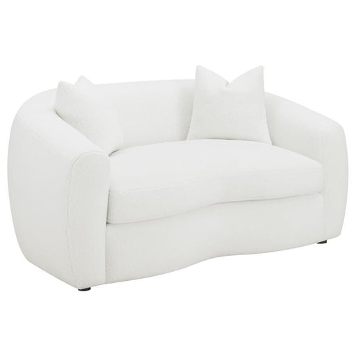 Isabella - Faux Sheepskin Upholstered Loveseat Natural - Ivory - Premium Stationary Loveseats from CoasterElevations - Just $1189! Shop now at Furniture Wholesale Plus  We are the best furniture store in Nashville, Hendersonville, Goodlettsville, Madison, Antioch, Mount Juliet, Lebanon, Gallatin, Springfield, Murfreesboro, Franklin, Brentwood