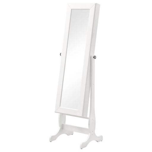 Batista - Cheval Mirror With Jewelry Storage - White - Premium Storage Mirrors from CoasterEssence - Just $309! Shop now at Furniture Wholesale Plus  We are the best furniture store in Nashville, Hendersonville, Goodlettsville, Madison, Antioch, Mount Juliet, Lebanon, Gallatin, Springfield, Murfreesboro, Franklin, Brentwood