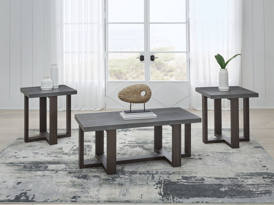 Dynnford - Occasional Table Set (Set of 3) - Gray / Brown – Table Sets by Signature Design by Ashley® at Furniture Wholesale Plus , Nashville furniture store