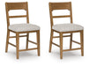 Cabalynn - Upholstered Barstool (Set of 2) - Oatmeal / Light Brown – Stool Sets by Signature Design by Ashley® at Furniture Wholesale Plus , Nashville furniture store