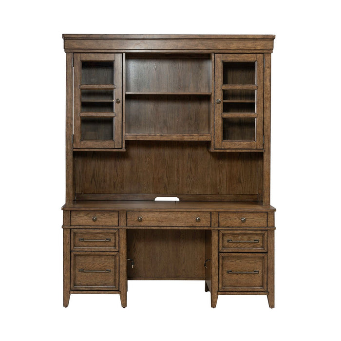 Carolina Park - Credenza & Hutch - Amber Brown – Credenzas & Hutches by Liberty Furniture at Furniture Wholesale Plus , Nashville furniture store