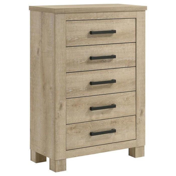 Oakglen - 5-Drawer Bedroom Chest Of Drawers - Weathered Oak – Accent Chests by Coaster Fine Furniture at Furniture Wholesale Plus , Nashville furniture store