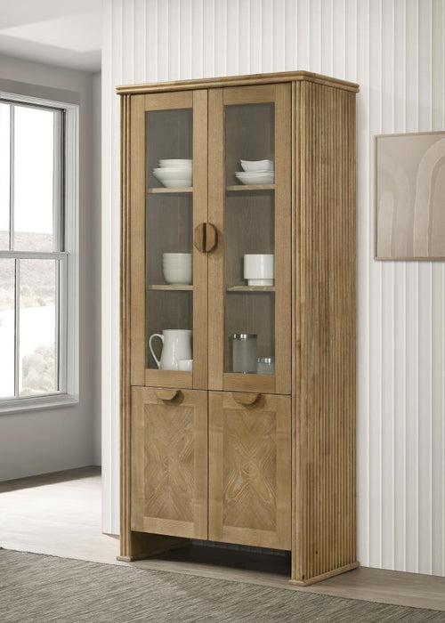 Adina - Tall Display Cabinet - Distressed Light Brown - Premium Display Cabinets from Coaster Fine Furniture - Just $1169! Shop now at Furniture Wholesale Plus  We are the best furniture store in Nashville, Hendersonville, Goodlettsville, Madison, Antioch, Mount Juliet, Lebanon, Gallatin, Springfield, Murfreesboro, Franklin, Brentwood