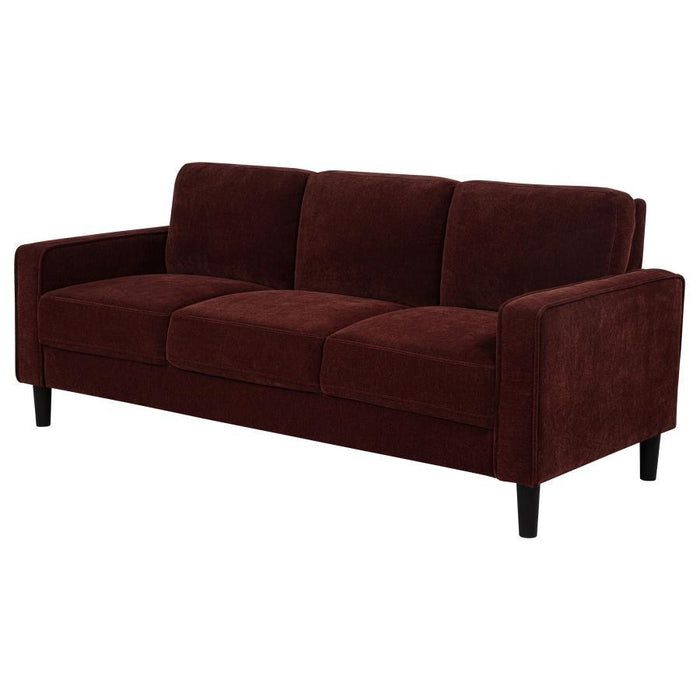 Ruth - Upholstered Track Arm Sofa – Stationary Sofas by Coaster Fine Furniture at Furniture Wholesale Plus , Nashville furniture store