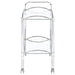 Shadix - 2-Tier Rectangular Glass Shelf Metal Bar Cart - Chrome - Premium Bar Carts from CoasterEveryday - Just $119! Shop now at Furniture Wholesale Plus  We are the best furniture store in Nashville, Hendersonville, Goodlettsville, Madison, Antioch, Mount Juliet, Lebanon, Gallatin, Springfield, Murfreesboro, Franklin, Brentwood
