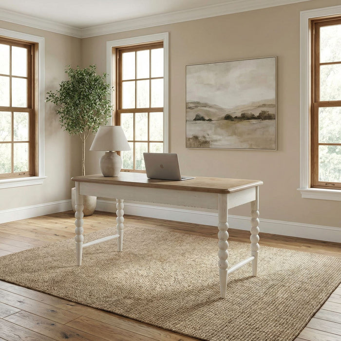 Turnberry Park - Writing Desk - Washed White & Toasted Oat – Writing Desks by Liberty Furniture at Furniture Wholesale Plus , Nashville furniture store