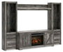 Wynnlow - Entertainment Center - TV Stand With Glass/Stone Fireplace Insert - Gray – Entertainment Centers by Signature Design by Ashley® at Furniture Wholesale Plus , Nashville furniture store