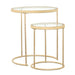 Maylin - 2 Piece Round Glass Top Nesting Table Set - Gold – Nesting Tables by CoasterElevations at Furniture Wholesale Plus , Nashville furniture store