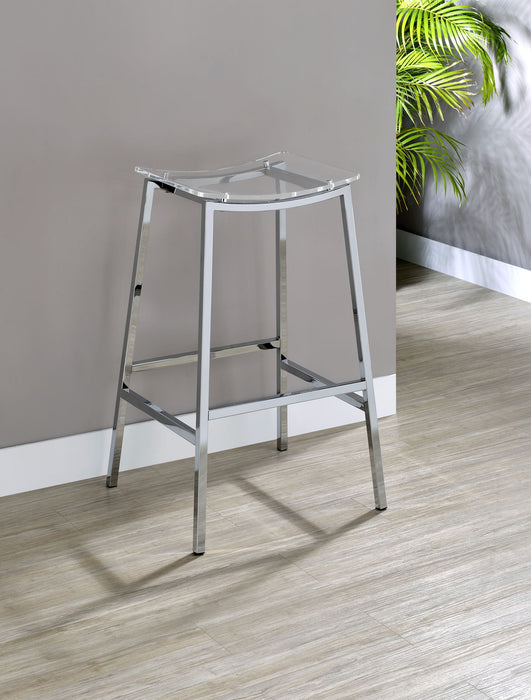 Zena - Backless Bar Stool (Set of 2) - Clear – Stool Sets by Steve Silver Furniture at Furniture Wholesale Plus , Nashville furniture store
