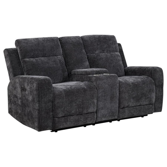 Kennett - Chenille Upholstered Power Reclining Loveseat – Reclining Loveseats by Coaster Fine Furniture at Furniture Wholesale Plus , Nashville furniture store