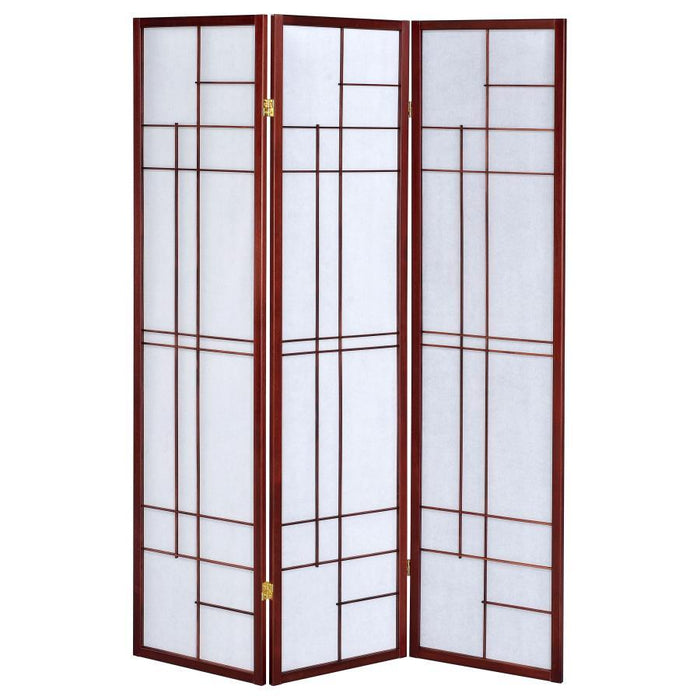 Katerina - 3-Panel Room Divider Folding Shoji Screen - Cherry – Room Dividers by CoasterEveryday at Furniture Wholesale Plus , Nashville furniture store