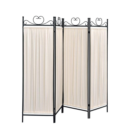 Dove 4-panel Folding Screen Beige and Black - Premium Room Divider from Coaster Z2 Standard - Just $150! Shop now at Furniture Wholesale Plus  We are the best furniture store in Nashville, Hendersonville, Goodlettsville, Madison, Antioch, Mount Juliet, Lebanon, Gallatin, Springfield, Murfreesboro, Franklin, Brentwood