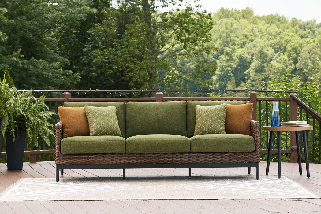 Horizon Hall - Brown / Green - Sofa With Cushion - Premium Sofas from Signature Design by Ashley® - Just $1438! Shop now at Furniture Wholesale Plus  We are the best furniture store in Nashville, Hendersonville, Goodlettsville, Madison, Antioch, Mount Juliet, Lebanon, Gallatin, Springfield, Murfreesboro, Franklin, Brentwood