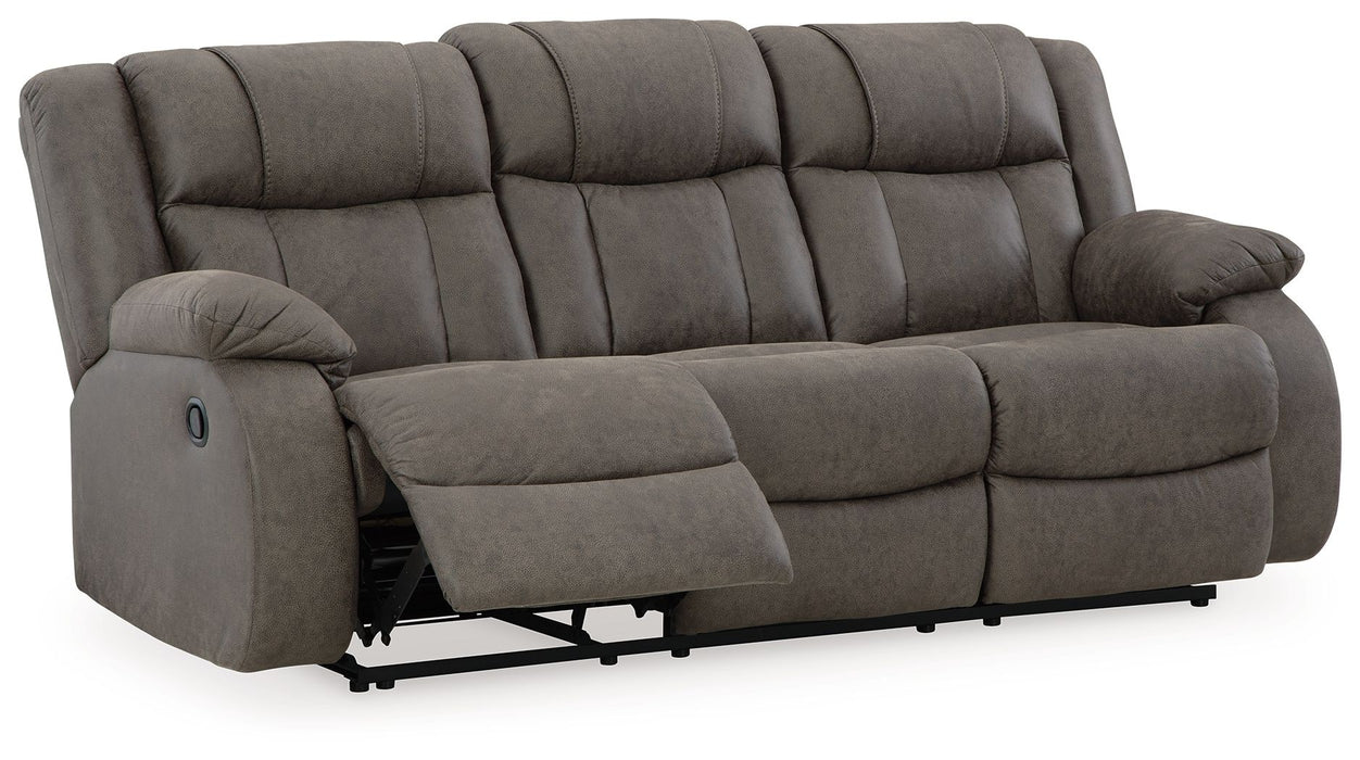First Base - Reclining Sofa - Gunmetal – Reclining Sofas by Signature Design by Ashley® at Furniture Wholesale Plus , Nashville furniture store